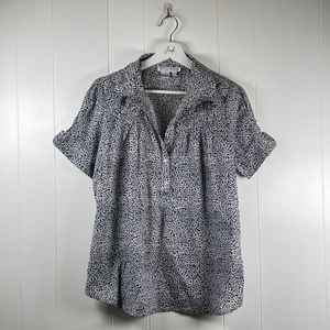 Lightweight Half Button Down Blouse
